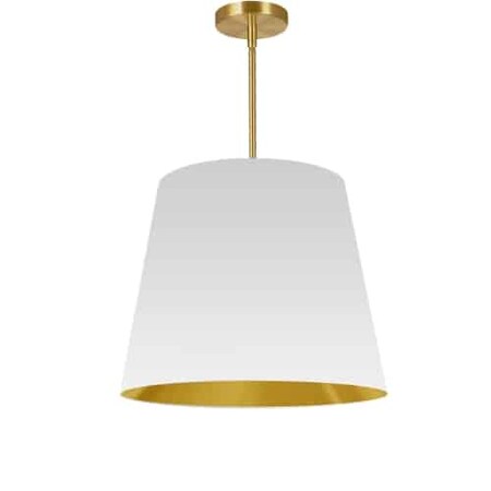 Dainolite 1Lt Oversized Drum Pendant Medium, Wh/Gld Shade ODR-M-692